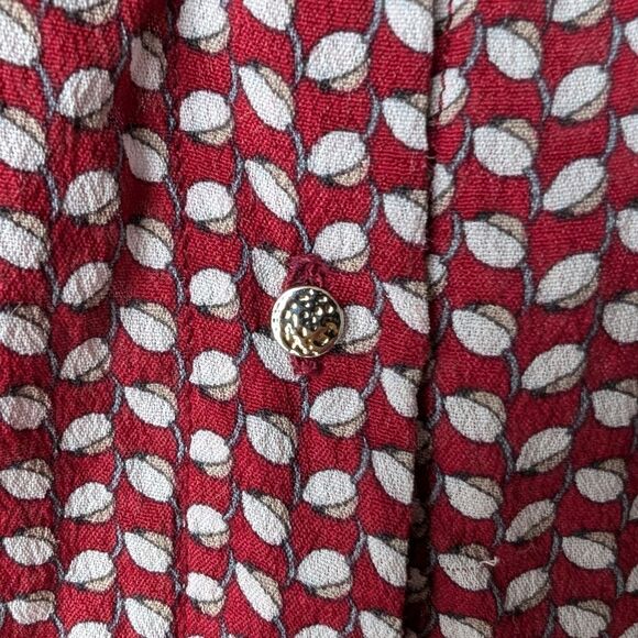 Massimo Dutti silk blend burgundy shirt size Large - Picture 12 of 13